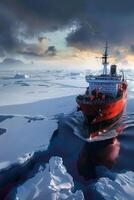icebreaker sailing through the ice photo