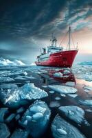 icebreaker sailing through the ice photo