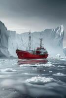 icebreaker sailing through the ice photo