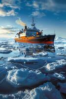 icebreaker sailing through the ice photo