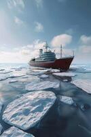 icebreaker sailing through the ice photo