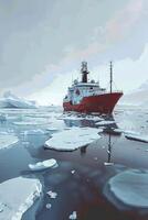 icebreaker sailing through the ice photo