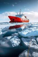 icebreaker sailing through the ice photo