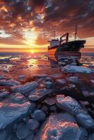 icebreaker sailing through the ice photo