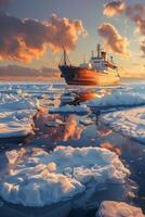 icebreaker sailing through the ice photo