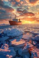 icebreaker sailing through the ice photo