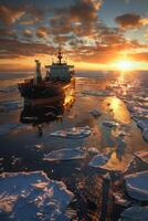 icebreaker sailing through the ice photo