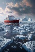 icebreaker sailing through the ice photo