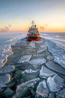 icebreaker sailing through the ice photo