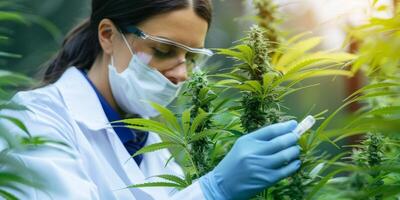 woman growing cannabis photo