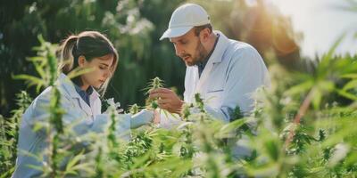 woman growing cannabis photo