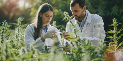 woman growing cannabis photo