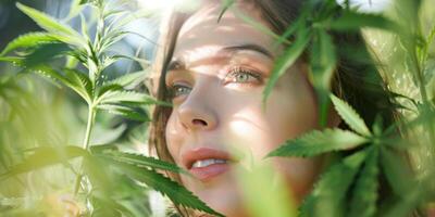 woman growing cannabis photo