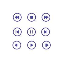 multimedia icons set , play button icon vector