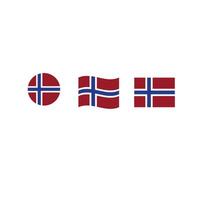 conjunto de iconos de bandera de noruega vector