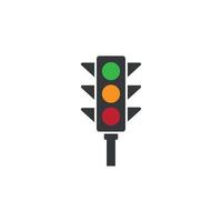 traffic light flat vector