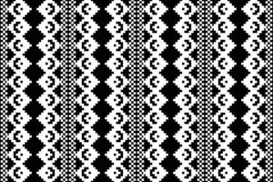 Traditional black ethnic motifs ikat geometric fabric pattern cross stitch.Ikat embroidery Ethnic oriental Pixel black background.Abstract,illustration. Texture,decoration,wallpaper. vector