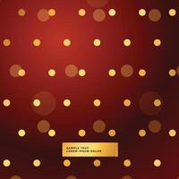 red background with golden polka dots vector