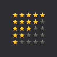 star ranking rating symbols in dark theme vector