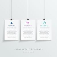 amazing hanging white banners infographic template vector