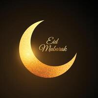 golden eid festival moon background vector