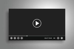 web media player interface template design vector