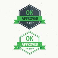 approved rubber stamp label badge design in green color vector