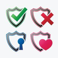 set of security icon shield set vector