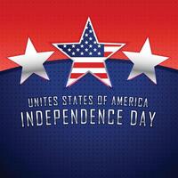 three silver stars 4th of july background vector