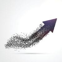 abstract arrow design made with particles vector