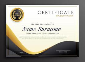 luxury certificate of appreciation template vector