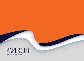 orange papercut elegant 3d background vector