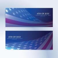 set of banners with american flag vector