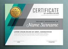 elegant geometric certificate template design vector