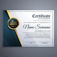 modern premium certificate award design template vector