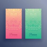 stylish colorful mandala cards design vector
