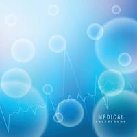blue medical background with molecules shapes vector