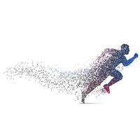 man running backgorund made with dynamic particles vector