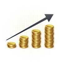 creciente precios para oro concepto gráfico vector
