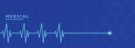 medial heartbeat line banner for healthcare industry vector