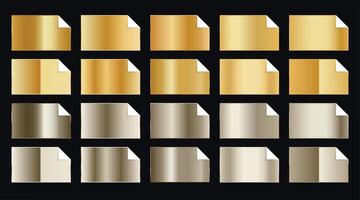 set of premium golden gradients in two shade styles vector