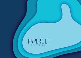 blue abstract papercut background design vector