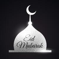 silver mosque shape. Eid mubarak muslims festival vector