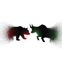 bull and bear concept design made with particles vector