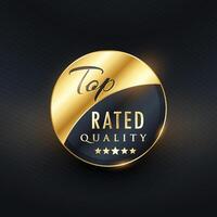 top rated quality premium golden label design vector