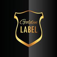 premium golden badge label symbol design vector