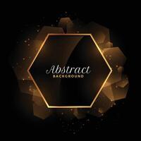 abstract golden and black hexagonal frame background vector