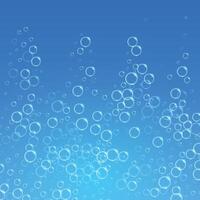 blue water background with bubbles floating upwards vector
