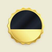 empty golden badge label premium button vector