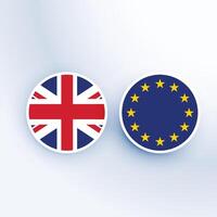 united kingdom and european union symbol and badges vector